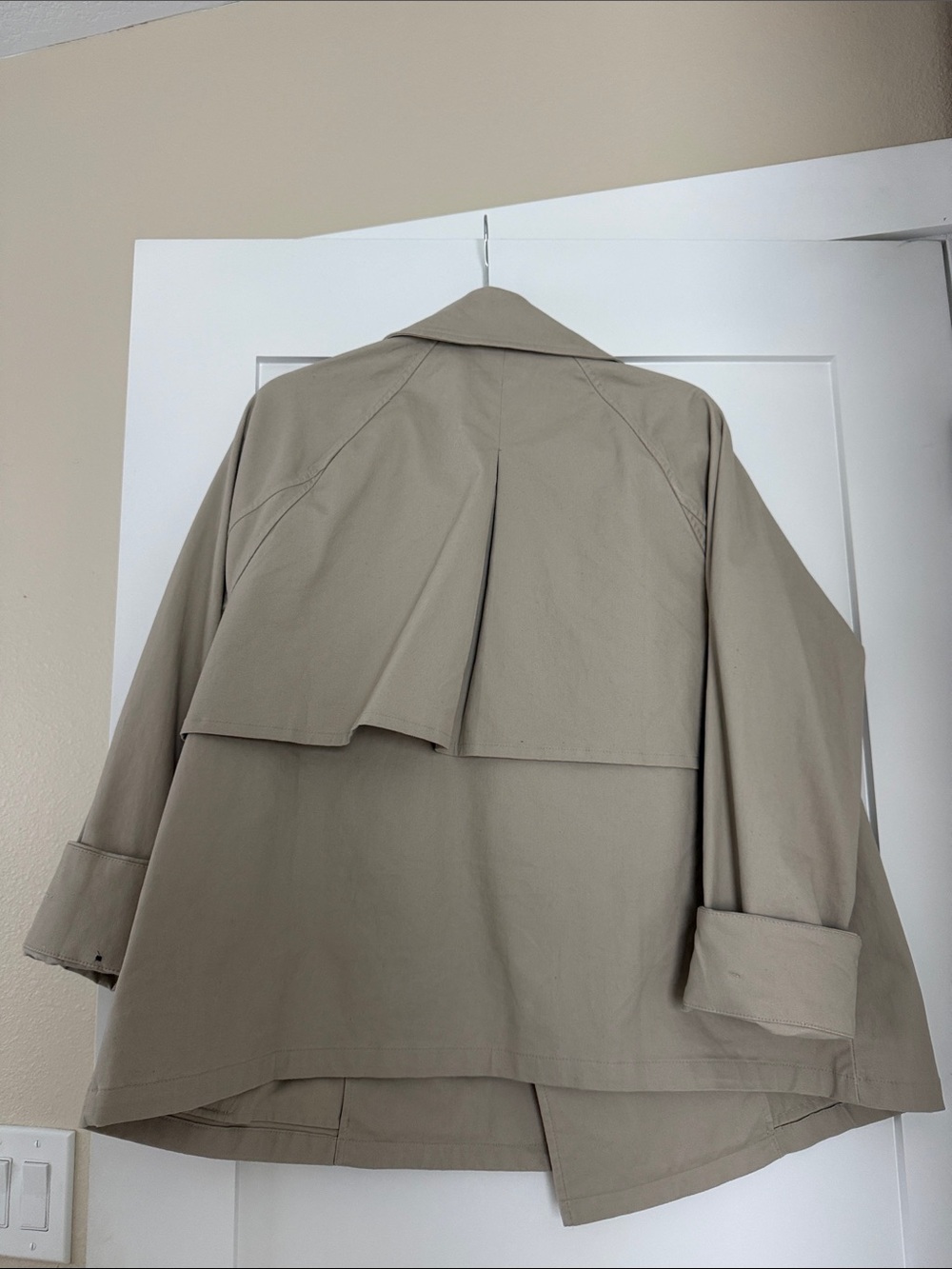 Old Navy Beige Double-Breasted Trench Coat - Picture 2 of 2